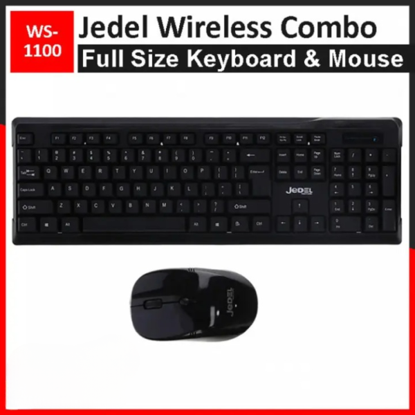 Jedel Wireless Keyboard Mouse Combo WS-1100 | 2.4GHz Wireless Keybaoard and Wireless Mouse