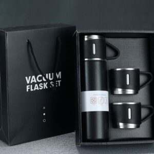 STAINLESS STEEL VACUUM FLASK SET, 500ML WITH 2CUPS (random color)