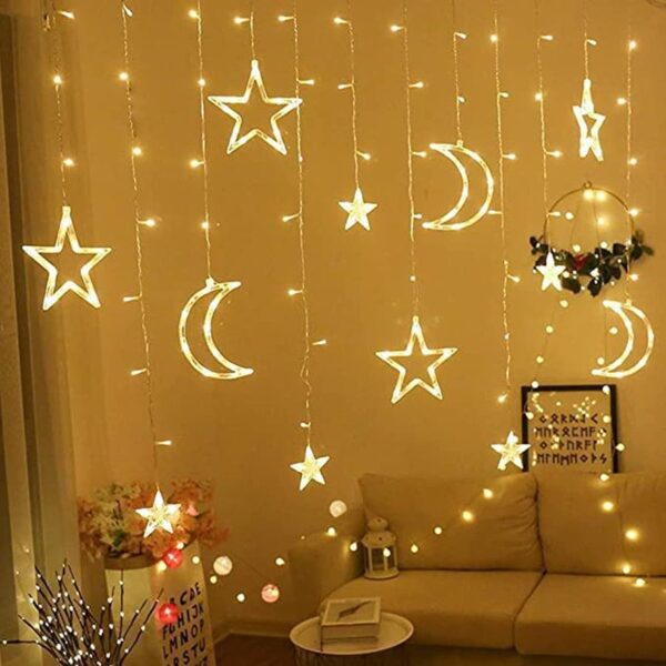 Ramadan Decoration Lights,Star & Moon Curtain Lights( 10ft Curtain Light ) - Image 4