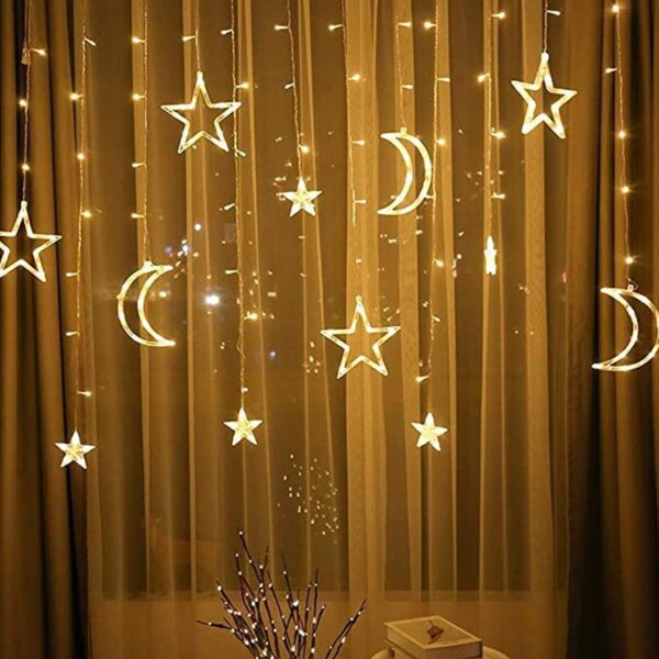 Ramadan Decoration Lights,Star & Moon Curtain Lights( 10ft Curtain Light ) - Image 3