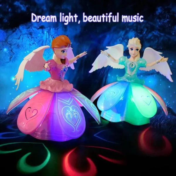 Dancing angel doll for kids flower doll with light and SOUND (Random color) - Image 8