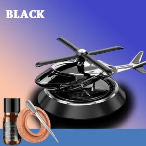 BLACK Color Car Aroma Diffuser Air Freshener Solar Power Car Dashboard Helicopter With Refill Perfume