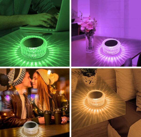 Mega Power LED Bird Nested Crystal Lamp Table Lamp, 16 Color Changing RGB Touch+Remote Control.