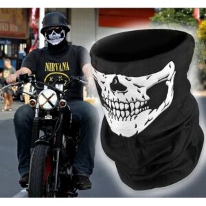 Skull Head Mask Ghost Face Halloween Party Men Women Cool Black Long Masks