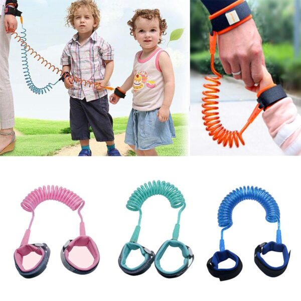 Anti Lost child lock | Anti-Lost Wrist Link - Baby Child Anti Lost Wrist Link Safety Harness Strap Hand belt band for toddlers wristband for kids loss best for umrah and hajj, travelling purpose,safe secure (Random Color)