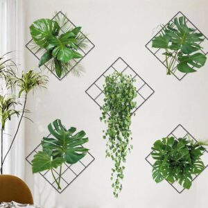 3D Green Plant Wall Sticker, 3D Effect Tropical Vivid Green Plants Wall Stickers for Living Room, Bedroom (Random Design)