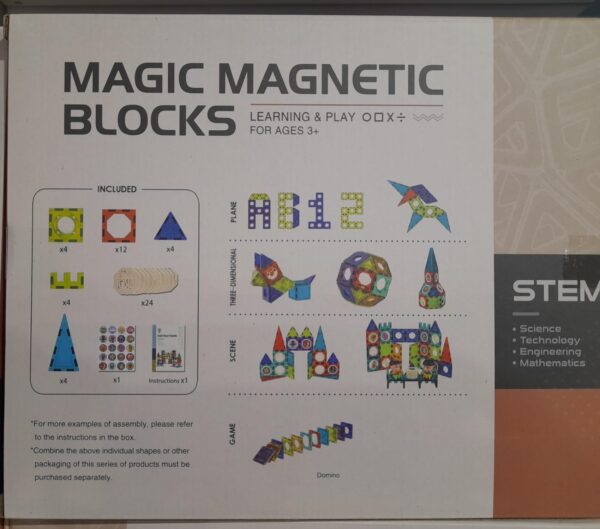 Magic Magnetic Blocks Construction & Building Set, Multicolor - Image 3