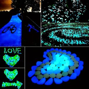 100 Pieces Glow In The Dark Pebbles, Resin Luminous Stones For Landscape, Garden Paths, Potted Plants, Parks, Aquarium Decor (Random color)