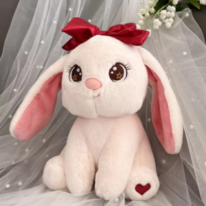 Princess style Bow Bunny Rabbit Plushie | Fluffy & Soft Stuffed Animal Plush Toy For Kids - 22 CM (Random color)