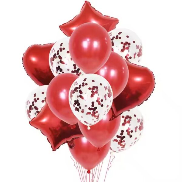 14pcs 18 inch aluminum film pearl sequins rose gold balloon set baby party decoration  (random color) - Image 3