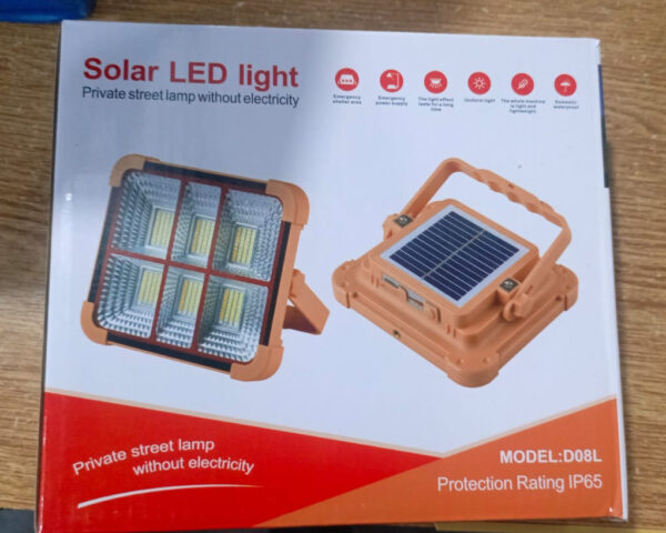 Outdoor LED Flood Light with Solar Panels (model D08L) - Image 2