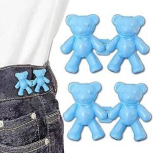 Cute Bear Clips for Pants | Bear Button Pins for Loose Jeans Easy to Instant Reduce Too Loose Pants Waist - Random color (Pack of 2)