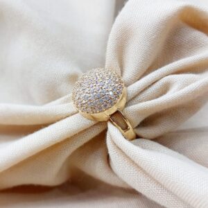 Golden Elegant Royal Trendy Shinny Crystal Fashion Jewelry Ring