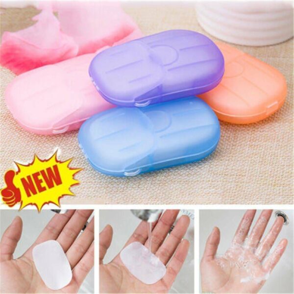 Travel Soap Outdoor Portable Mini Paper Soap Paper Washing Hand Bath (Random Color) - Image 2