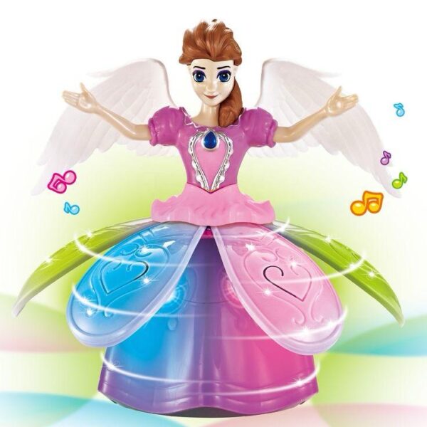 Dancing angel doll for kids flower doll with light and SOUND (Random color) - Image 3