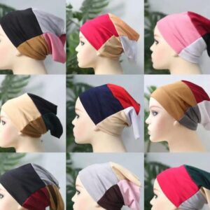 Multicolor Women's jersey 4 in 1 under scarf tube cap (random color)