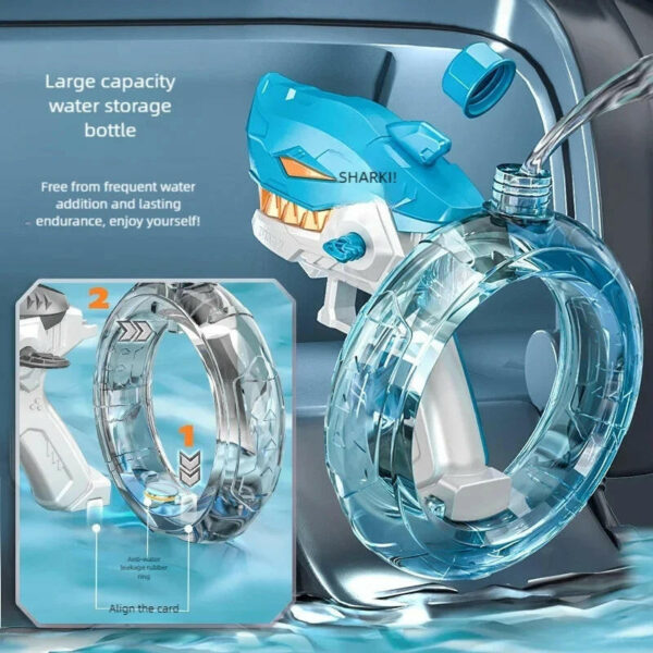 Rechargeable Electric Shark Water Gun Toy for fun - Image 4