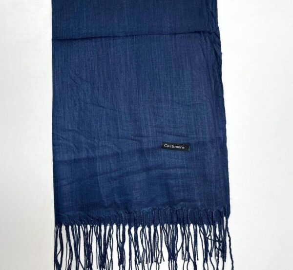 navy blue scarf hijab Lawn Cashmere Like Acrylic Muslim Scarves Wraps Stoles - Image 2