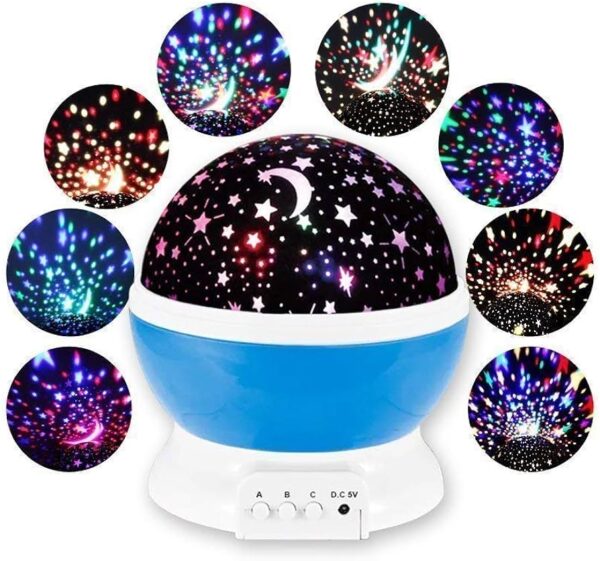 (small )Mini LED Rotating Star Projector Lighting Moon Starry Sky Children Baby Night Sleep Light Projection Lamp (Random Color)